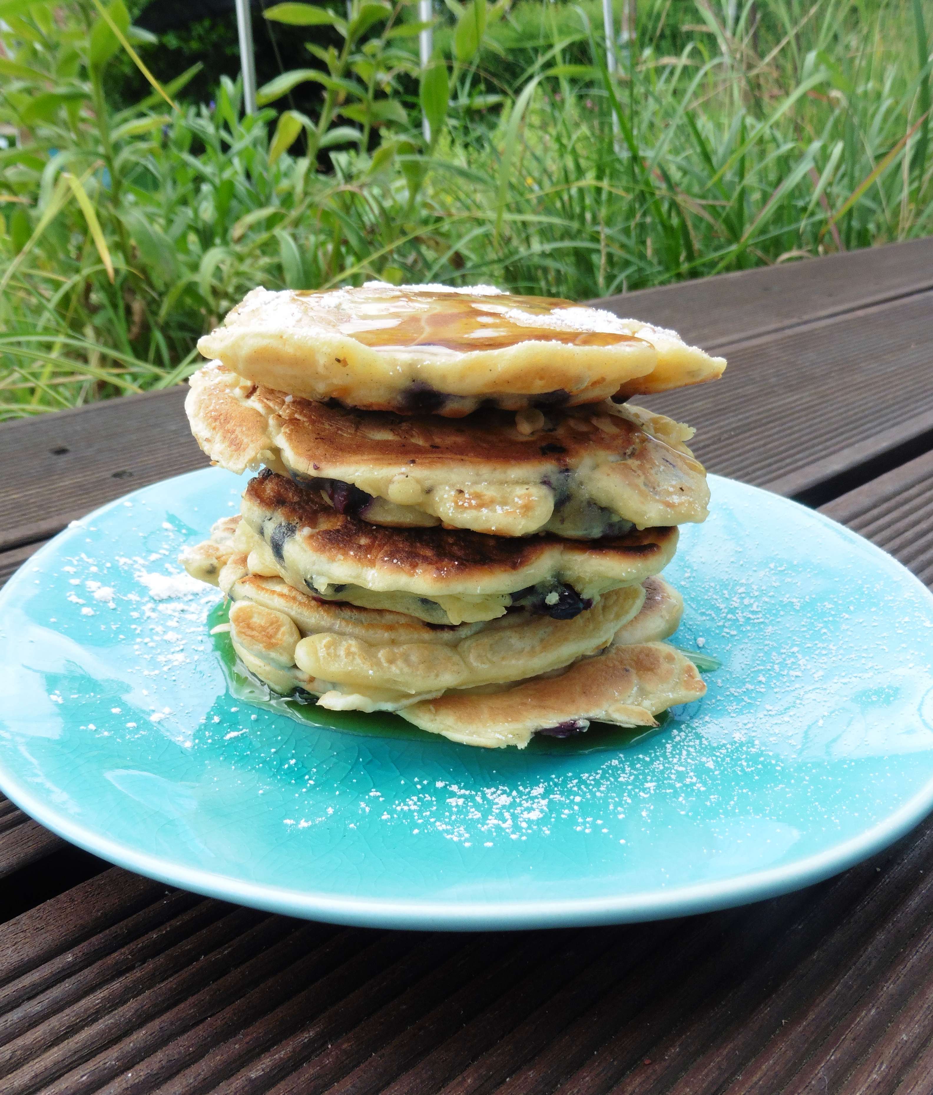 Blaubeer-Frischkäse-Pancakes