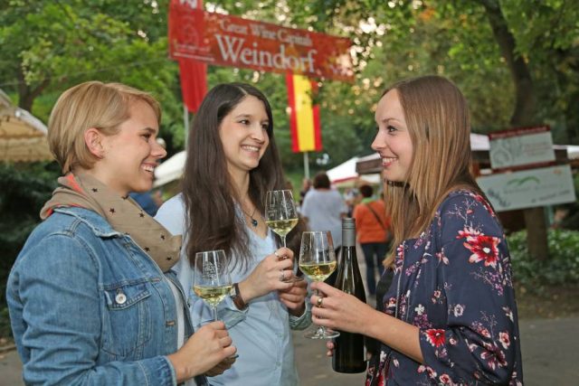 Weine aus hessischen Lagen werden in zahlreichen Weindörfern zum Verkosten angeboten.