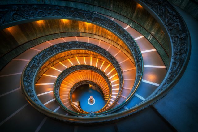Staircase in Vatican Museums, Vatican, Rome, Italy Architektur