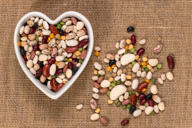 Mixed Legumes Peas and Beans Background and Texture
