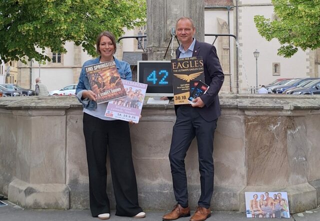 Steffi Schleicher, Kulturamt Hassfurt, und Michael Schlegelmilch, Erster Buergermeister Hassfurt - Foto Sonja Schnitzer